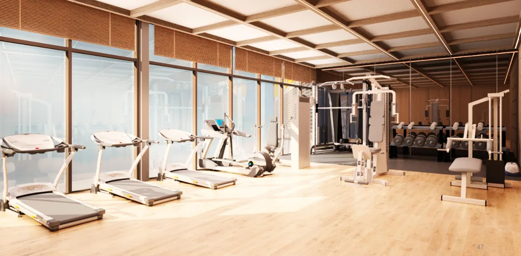 Golden Crown Residence @ TRX Image shows the gym with treadmills and weight machines. in Bukit Bintang, Leasehold property development, render