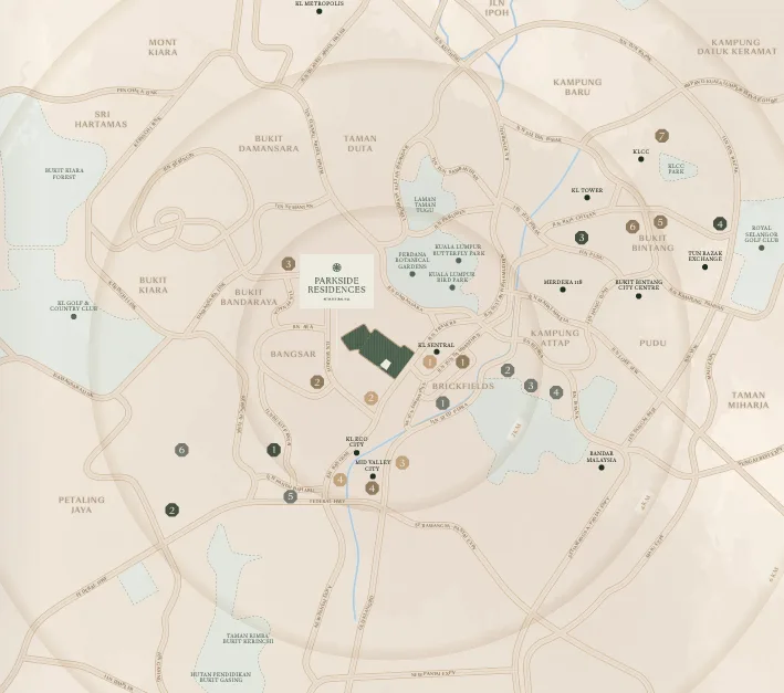 Parkside Residence This is a location map showing the location of Parkside Residences in Kuala Lumpur and surrounding areas. in Kuala Lumpur, Leasehold property development, location-map