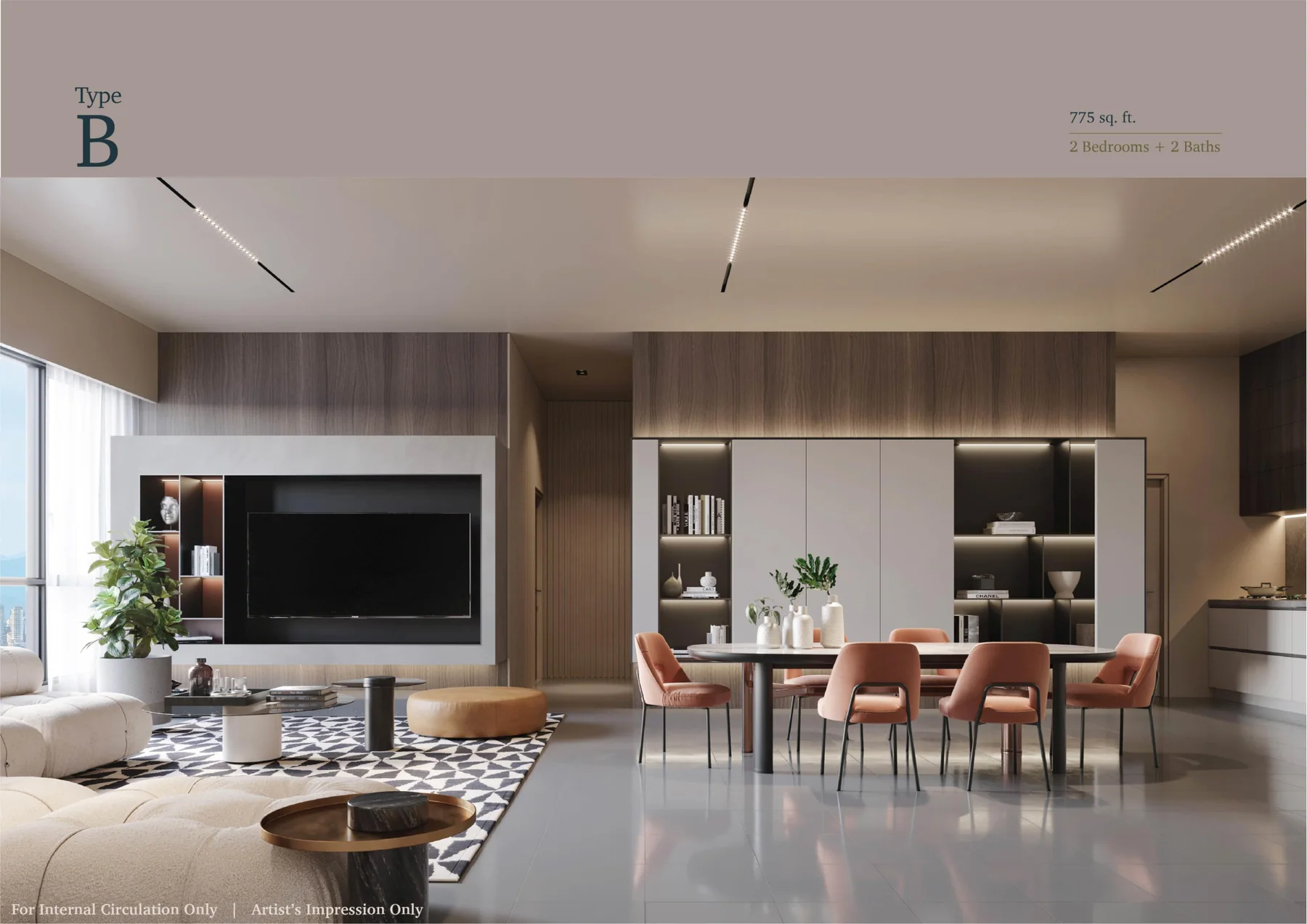 Simple own-stay interior concept for The Atera