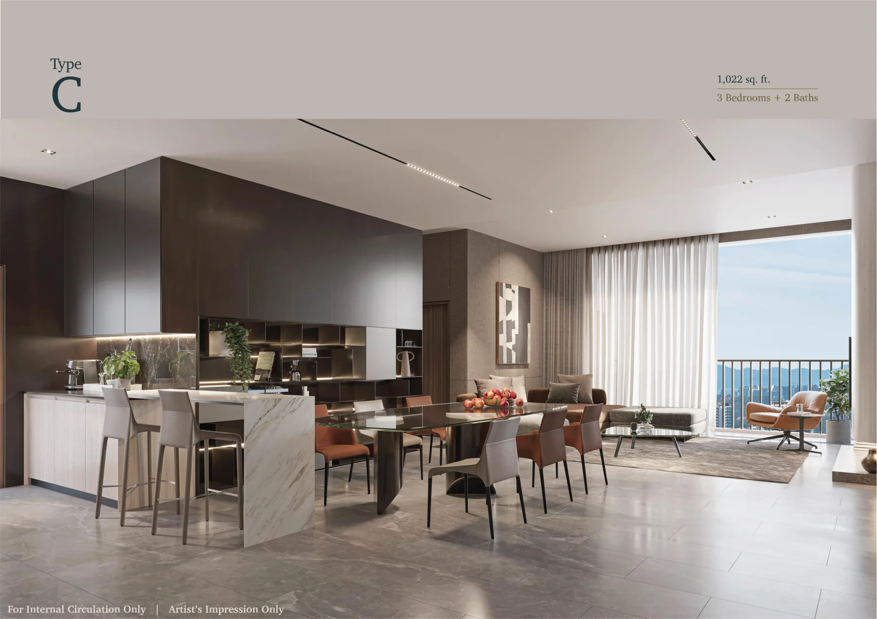 Practical family interior concept for The Atera